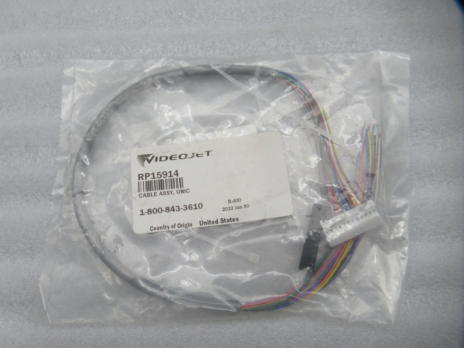 Videojet Marsh Unicorn Electrical Cable/Wire RP15914 (Free Shipping)