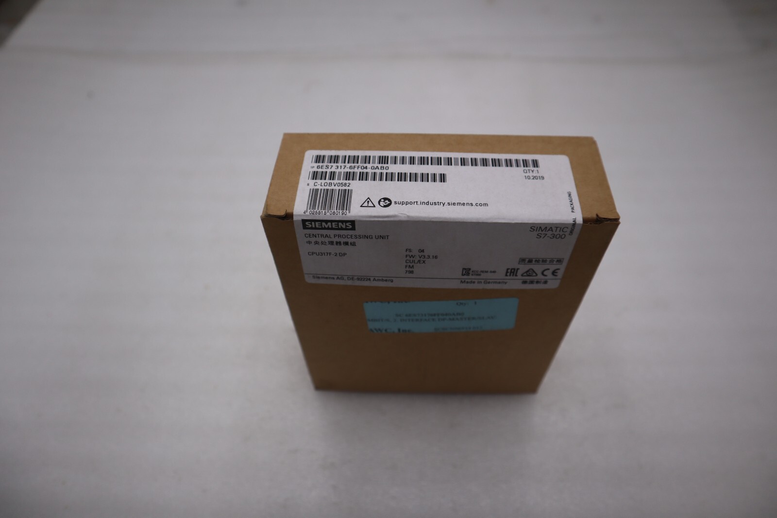 NEW 6ES7317-6FF04-0AB0 Central Processing Unit CPU 317F-2 SIMATIC S7-300 SIEMENS