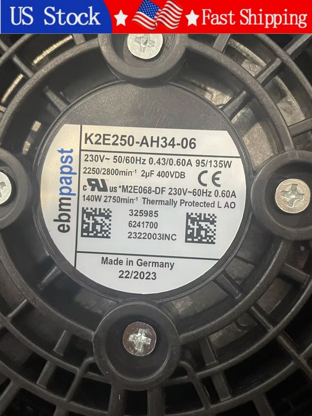 1PCS Brand New Ebmpapst K2E250-AH34-06 AC230V 95/135W Cooling Fan Fast delivery