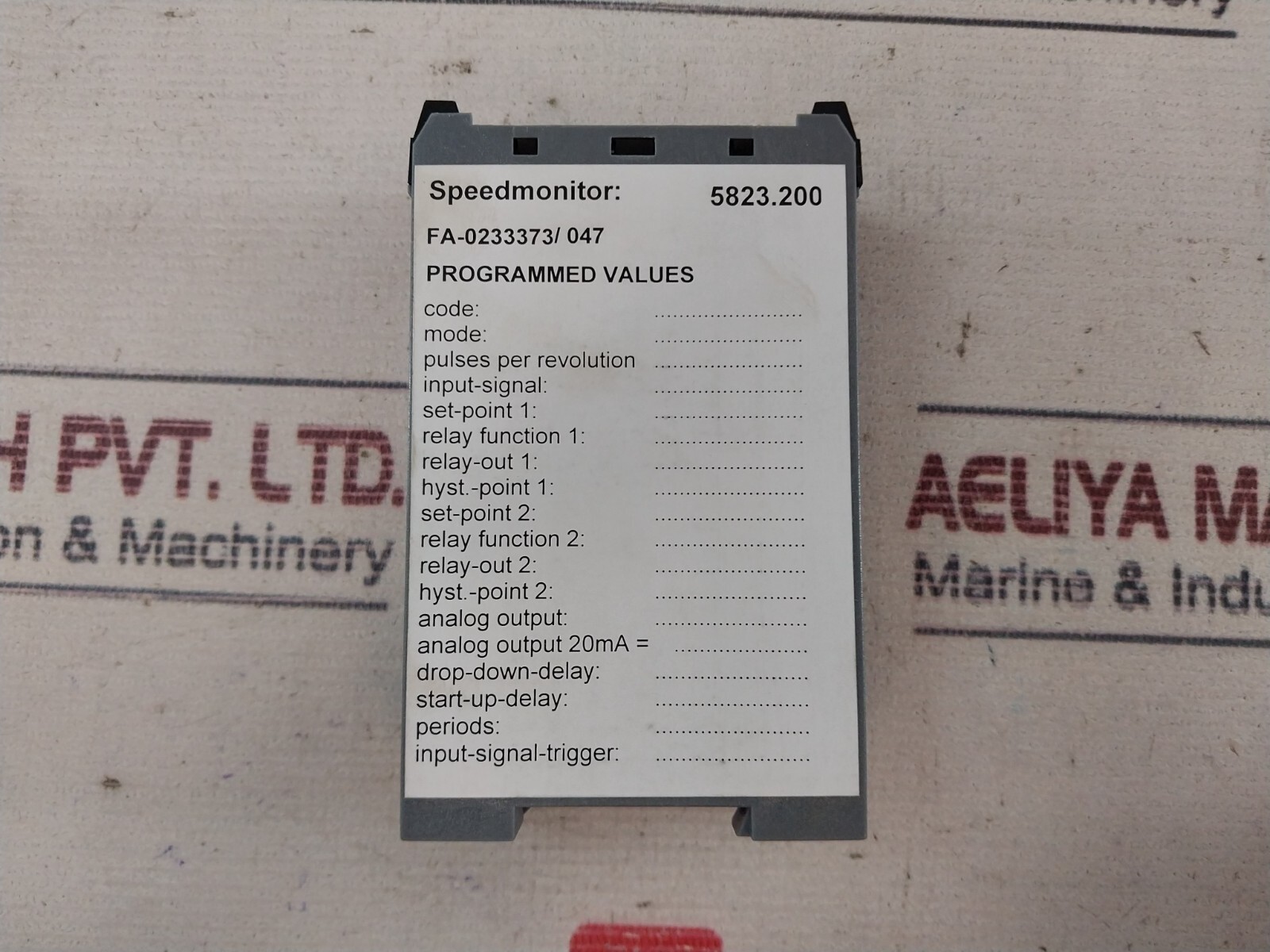 Rheintacho 5823.200 Programmable Speed Monitor 24VDC