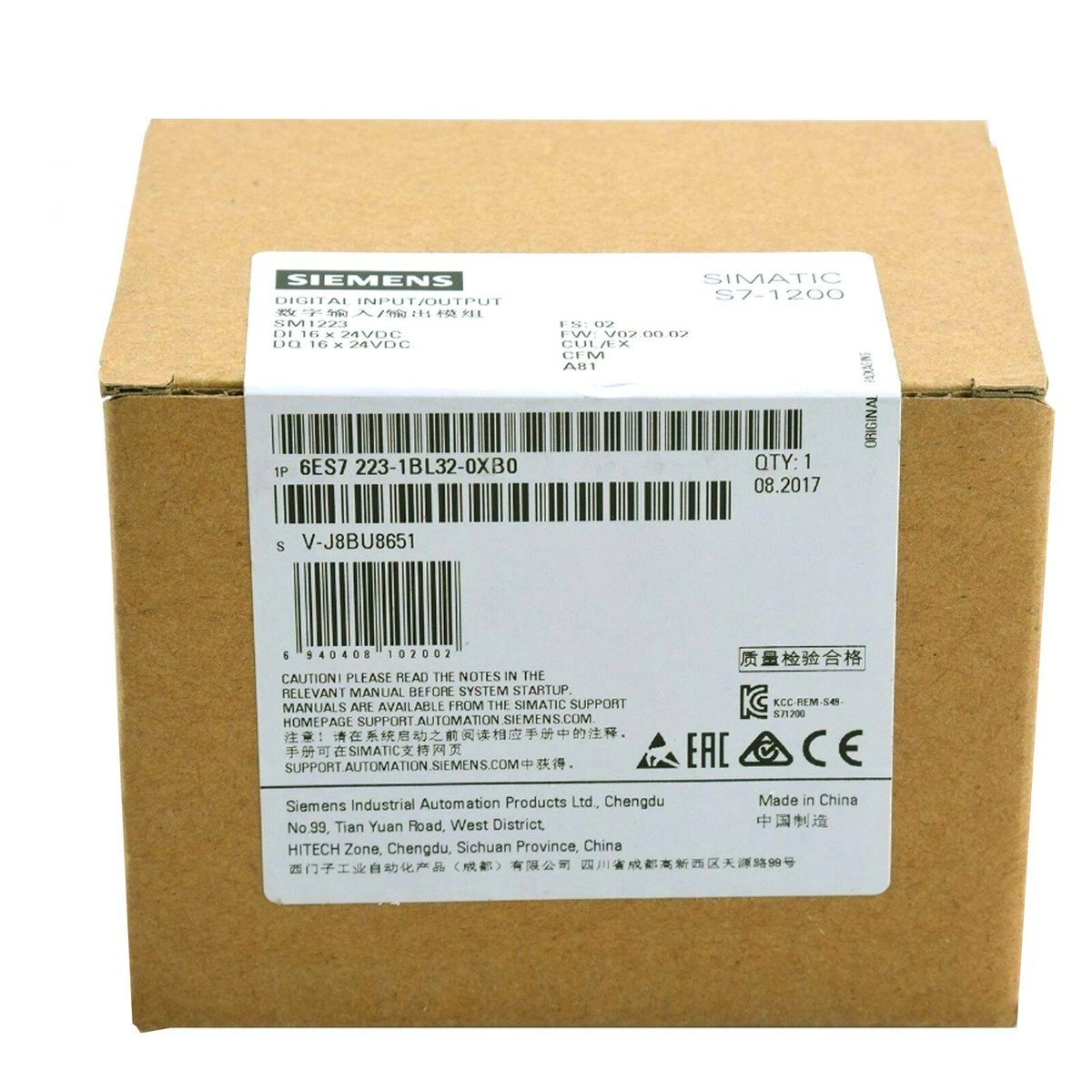 6ES7223-1BL32-0XB0 NEW SIEMENS Digital Input/Output Module 6ES7223-1BL32-0XB0