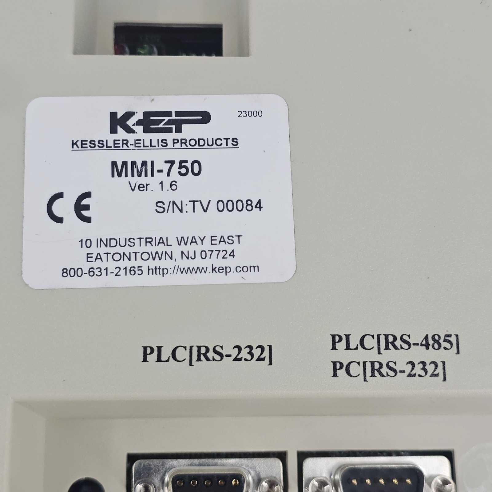 KEP Kessler-Ellis Products MMI-750 Touch Screen Interface Control Panel E7 1.6