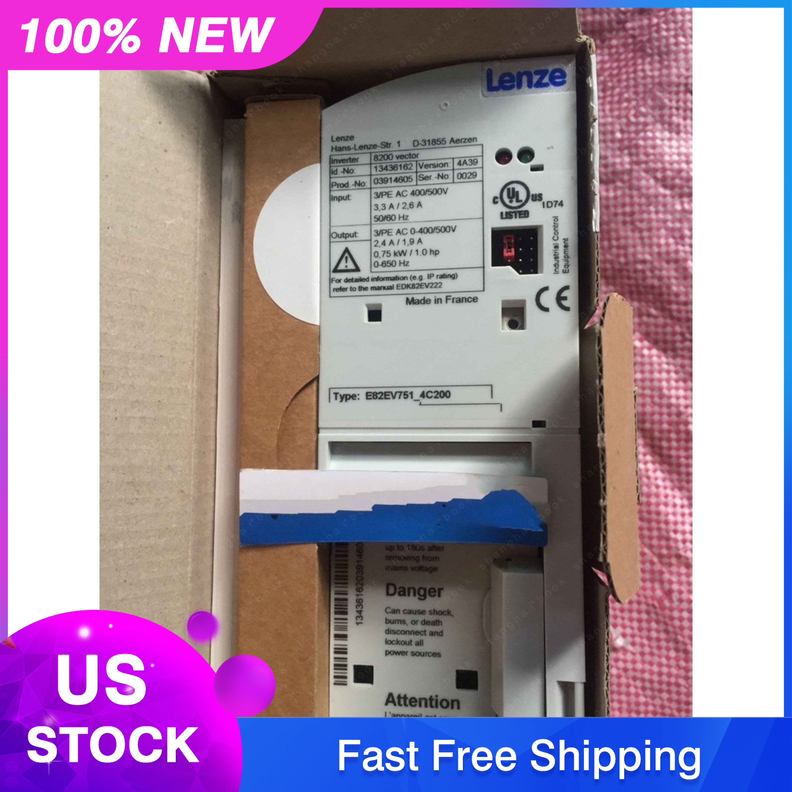 1PC New Lenze E82EV751K4C200 Inverter In Box E82EV751k4C200