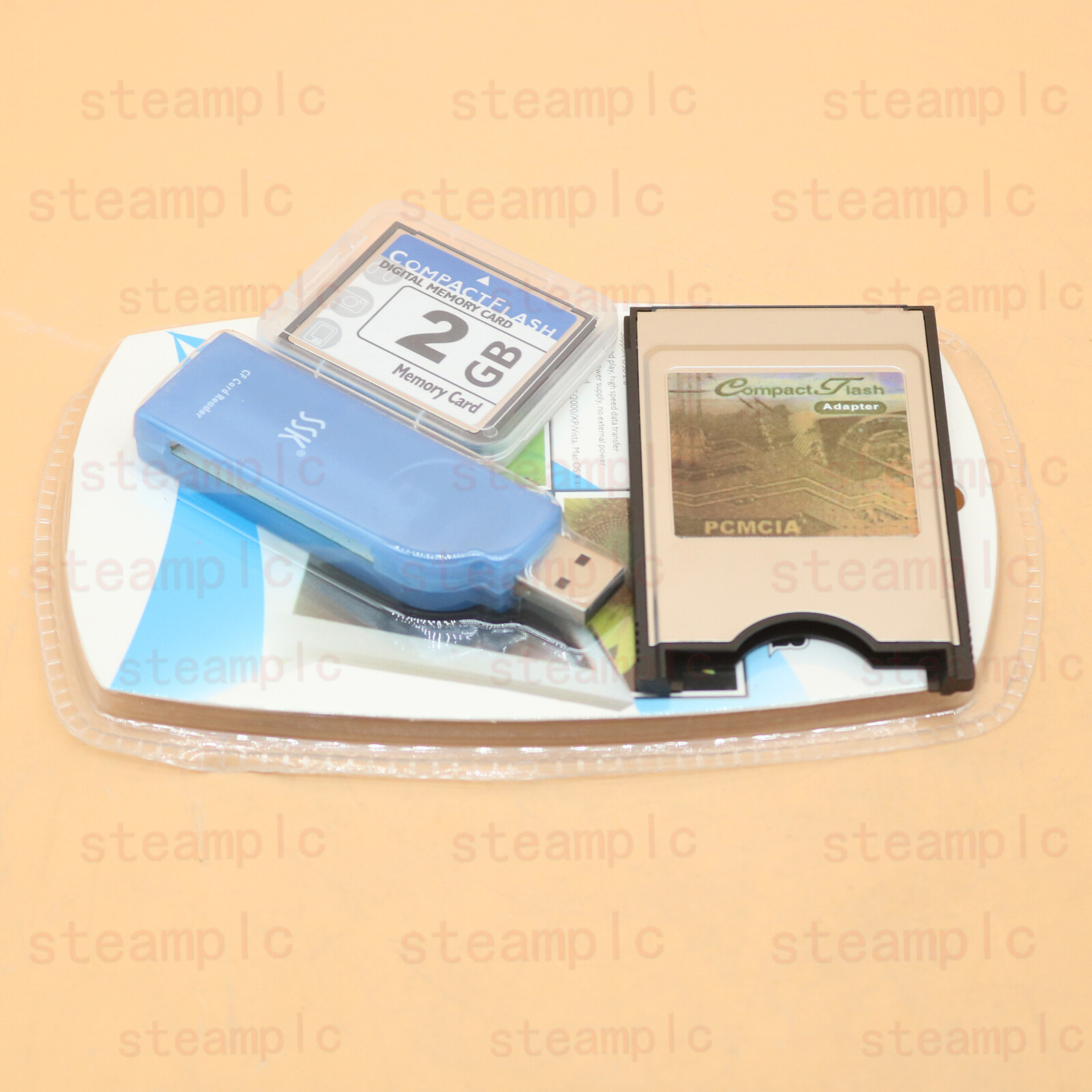 NEW reader 2GB CF Compact Flash card+CF-PCMCIA Adapter+SSK USB2.0 FANUC Parts