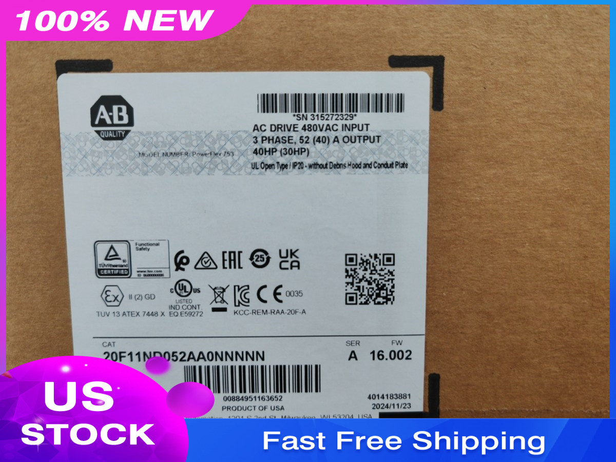 20F11ND052AA0NNNNN AB PowerFlex Air Cooled 753 AC Drive New In Box