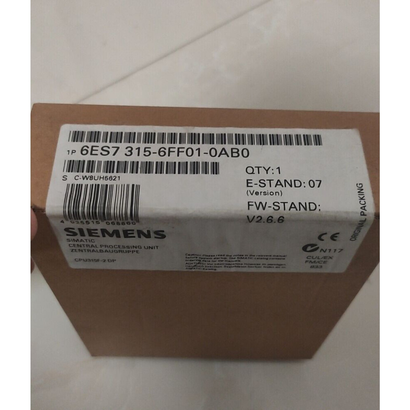 New Siemens 6ES7 315-6FF01-0AB0 6ES7315-6FF01-0AB0 SIMATIC S7-300 CPU 315F