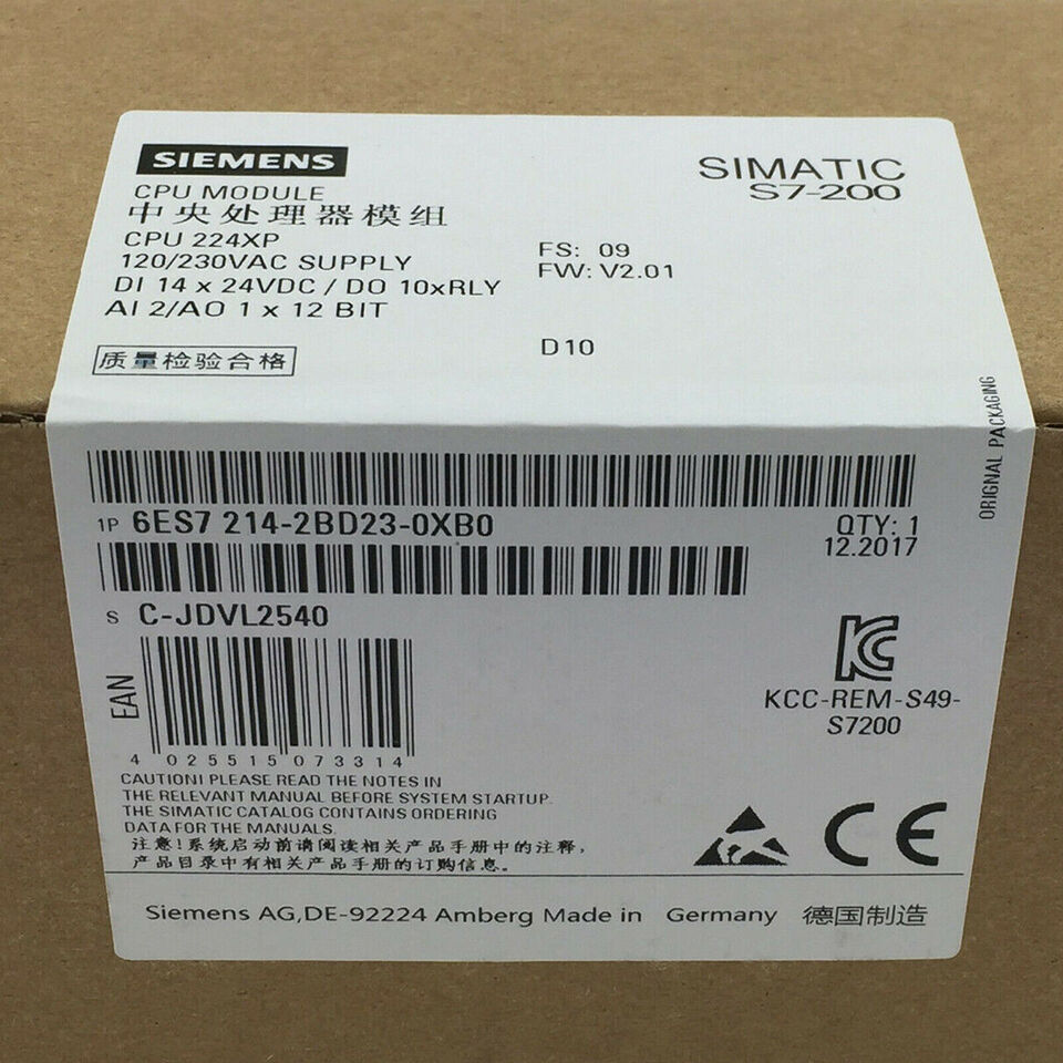 6ES7 214-2BD23-0XB0 NEW SIEMENS S7-200 CPU 224 6ES7214-2BD23-0XB0 2BD23-0XB0